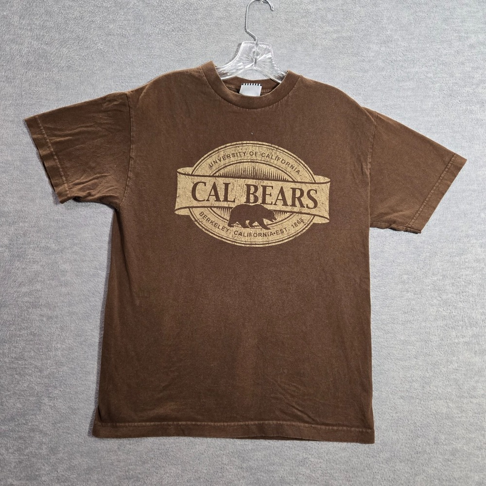 VINTAGE California Golden Bears Men Shirt M Brown Logo Graphic Print‎ Footlocker
